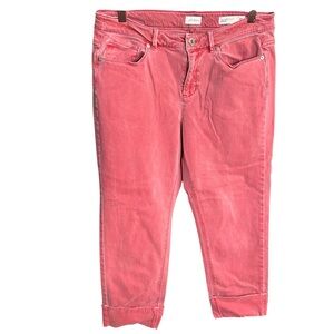 J. Jill Cropped Faded Red wash Denim Authentic Fit Cropped Jeans